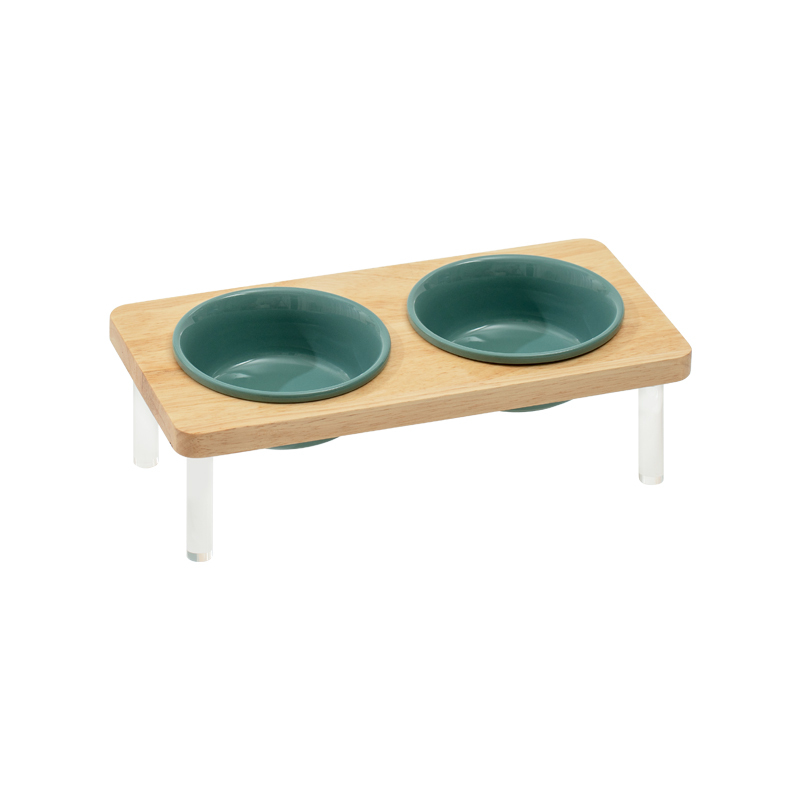 Double Bowls(Green)+Stand