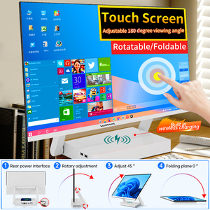PC de escritorio táctil AIO empresarial de 27 ", ordenador monobloque todo en uno con interfaz VGA Intel Core I3 I5 I7 para juegos y oficina