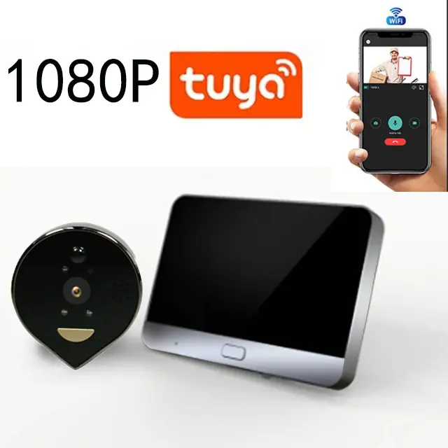 TuYa Hd Smart Wireless Home Security Timbre Anillo Detección de movimiento Inalámbrico WiFi Smart Visual Video Timbre con cámara