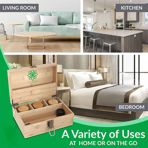 Hộp Stash lớn cho các loại thảo mộc với các phụ kiện, hộp Stash bằng gỗ với các phụ kiện, một bộ 5 chiếc với 3 lọ thủy tinh & một khay lăn - Product Image 5