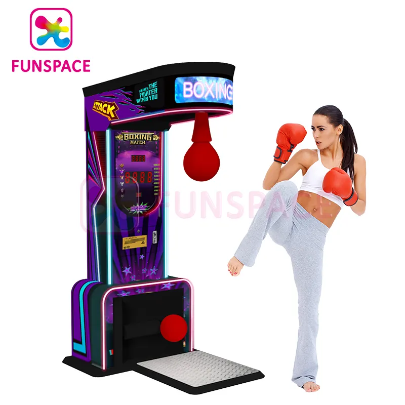 Funspace 아케이드 스포츠 오락 권투 게임 기계 동전에 의하여 운영하는 현상 구속 기계 펀치 권투 기계