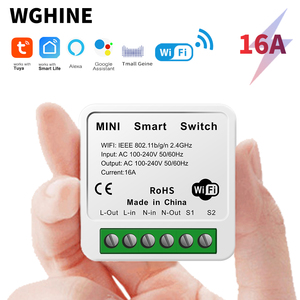 迷你WiFi智能开关16A DIY灯开关无线控制智能家居与图雅智能生活 - Product Image 1
