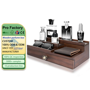 3-Tier trang trại Cologne Organizer Retro Brown món quà tuyệt vời cho nam giới Nước Hoa Lưu trữ giá ẩn ngăn - Product Image 1