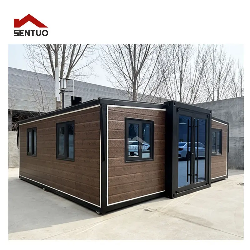Chine 20 pieds 40 pieds maison de conteneur mobile solaire préfabriquée moderne maison de conteneur extensible détachable pliante avec 2 3 chambres