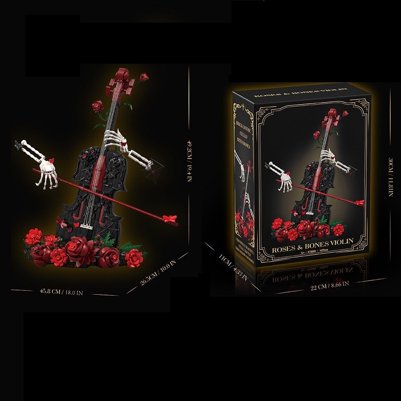 k70008 skull violin-1422 pieces