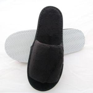 Chống trượt Spa nam mở ngón chân màu đen Dép bọt dùng một lần tùy chỉnh thẻ thêu logo khách sạn Dép Eva duy nhất - Product Image 2