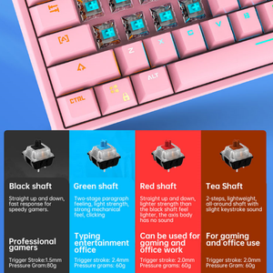 Manufacturer Customs 61 Keys TYPE-C <strong>Mechanical</strong> <strong>Keyboard</strong> with RGB Backlight Klavye Teclado <strong>Mechanical</strong> Gaming <strong>Keyboard</strong> for Desktop - Product Image 2