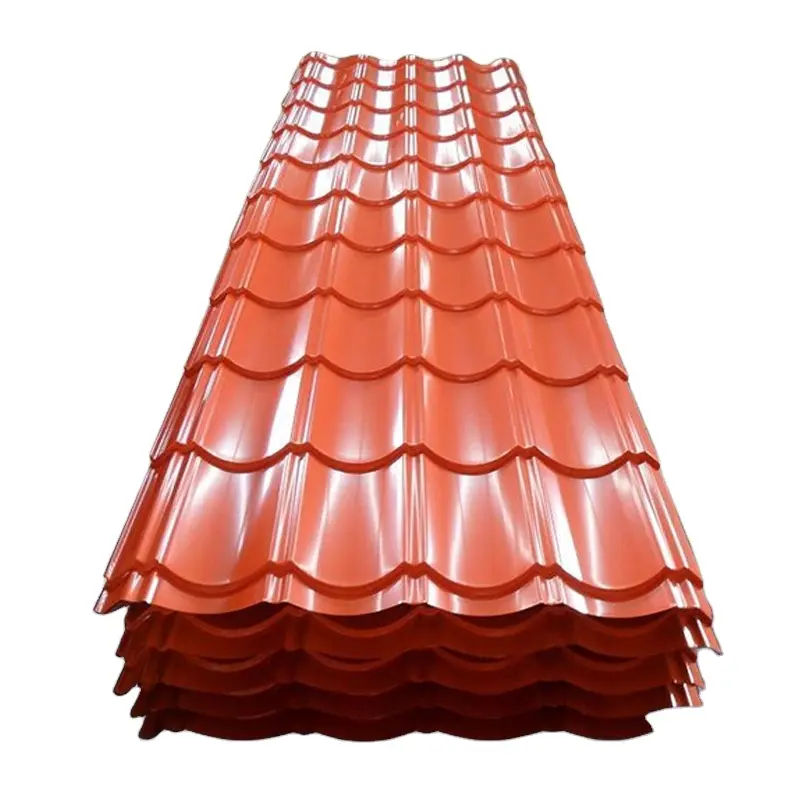 Feuille de toiture ondulée revêtue de couleur/feuille de toiture en métal ondulé ppi pour la construction