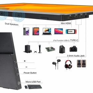 17.3 "ポータブル4K IPSコンピュータースクリーンモニター内蔵スピーカー3840*2160 100% RGB旅行オフィス用PCラップトップ付き - Product Image 5