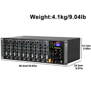 D120M专业12通道机架式音频混合器，嵌入式模拟效果控制台，用于音频视频和照明