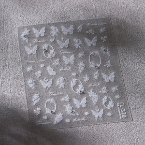 高速出荷高級花キラキラ蝶のネイルステッカー爪アクリル爪装飾スパークルネイルアートステッカーデカール