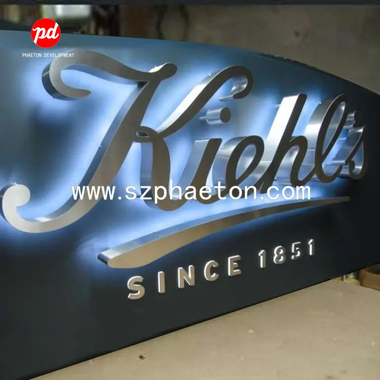 Segno di lettera principale illuminato su ordinazione della fabbrica del segno di Logo di nome del negozio 3D, Logo del segno principale per il contrassegno della lettera di canale retroilluminato vetrina