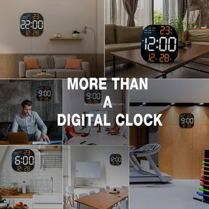 Orologio da parete digitale ampio Display, orologio da parete a LED da 10 pollici con telecomando, orologio da parete digitale con umidità della temperatura - Product Image 6