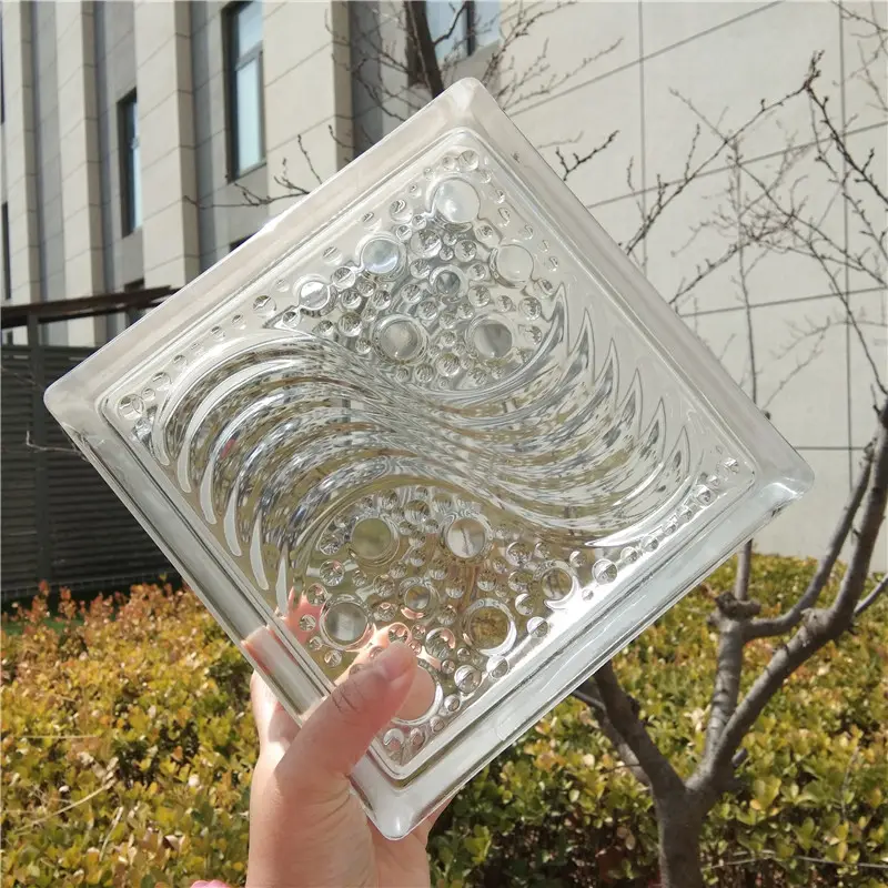 Fabricación de ladrillos de vidrio Bloque de vidrio hueco extra transparente Tamaño de 190*190*80mm con el mejor precio y calidad