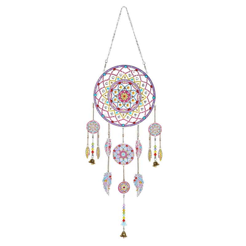 Special Shape Diamond Painting Wind Chimes Flower Diamond Embroidery Rotatable Christmas Hanging Card Mosaic Home Decor