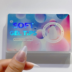 TSZS High Quality Full Coverage Clear Matte Nails <strong>Tip</strong> Acrylic Manicure Extension Tools Almond <strong>Shape</strong> Frosted Soft False Nail <strong>Tips</strong> - Product Image 5