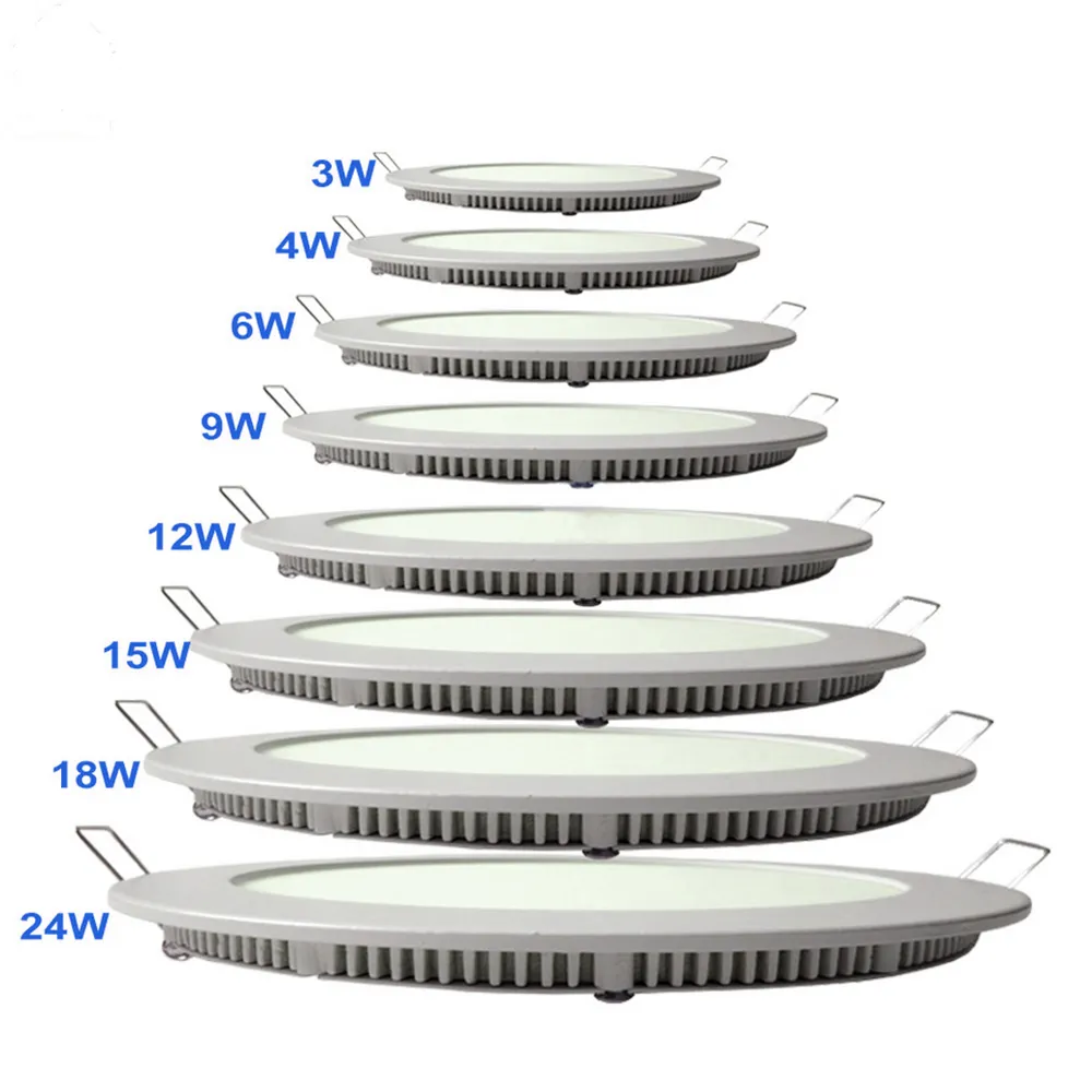 핫 세일 2024 라운드 스퀘어 슬림 패널 조명 3W 6W 9W 12W 18W 24W 실내 다운 라이트 패널 led 천장 조명 가정용 조명