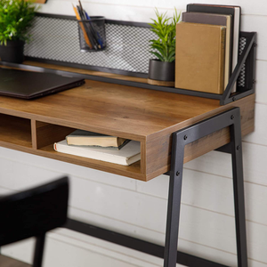 Escritorio de ordenador de almacenamiento simple con red de hierro, muebles de madera de hierro Escritorio de Estudiante - Product Image 3