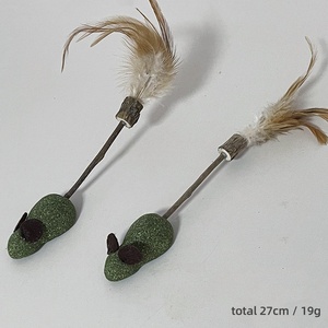 Múltiples opciones ratón gatito en forma de hierba gatera juguete seguridad gato masticar juguete interactivo Teaser juguetes naturales para gatos con pluma Matatabi Stick - Product Image 4