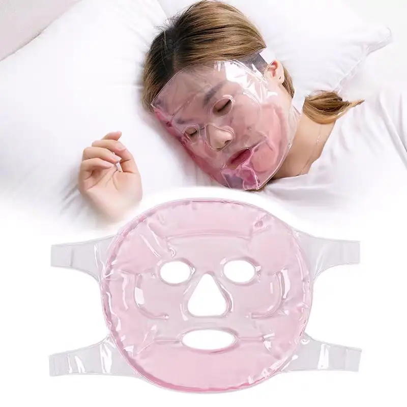 Mascarilla de Gel reutilizable para el cuidado de la piel, máscara de gel con cuentas de hielo, suministros de belleza