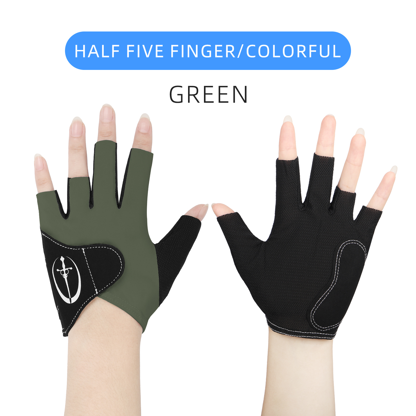 Green-Half Five Fingers