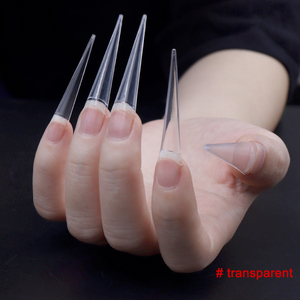 10 boyutları Stiletto tam kapak tırnak ipuçları 500psc yapay akrilik kare su damlası Stiletto tırnak Xxl üzerinde basın Stiletto Nail İpuçları - Product Image 3