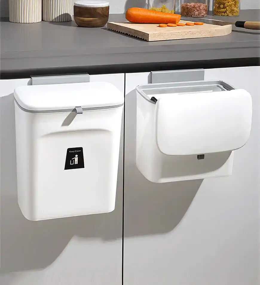 JOYBOS 2,4 Гал подвесная мусорная корзина для кухонного шкафа с крышкой небольшая под раковину мусорная корзина для ванной комнаты