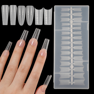 Ölçek yardımcı çizgi tırnak ipuçları ile yeni stil Ultra ince Traceless akrilik ücretsiz tam uygulanan yarı uygulanan yumuşak jel ipuçları - Product Image 1