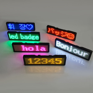Badge nome luminoso lampeggiante con testo a scorrimento distintivo perno magnetico riutilizzabile display elettronico a led - Product Image 5