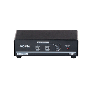 VCOM 1080P VGA Splitter 1 en 2 salidas con adaptador de corriente DC 12V para 1 computadora que conecta 2 monitores
