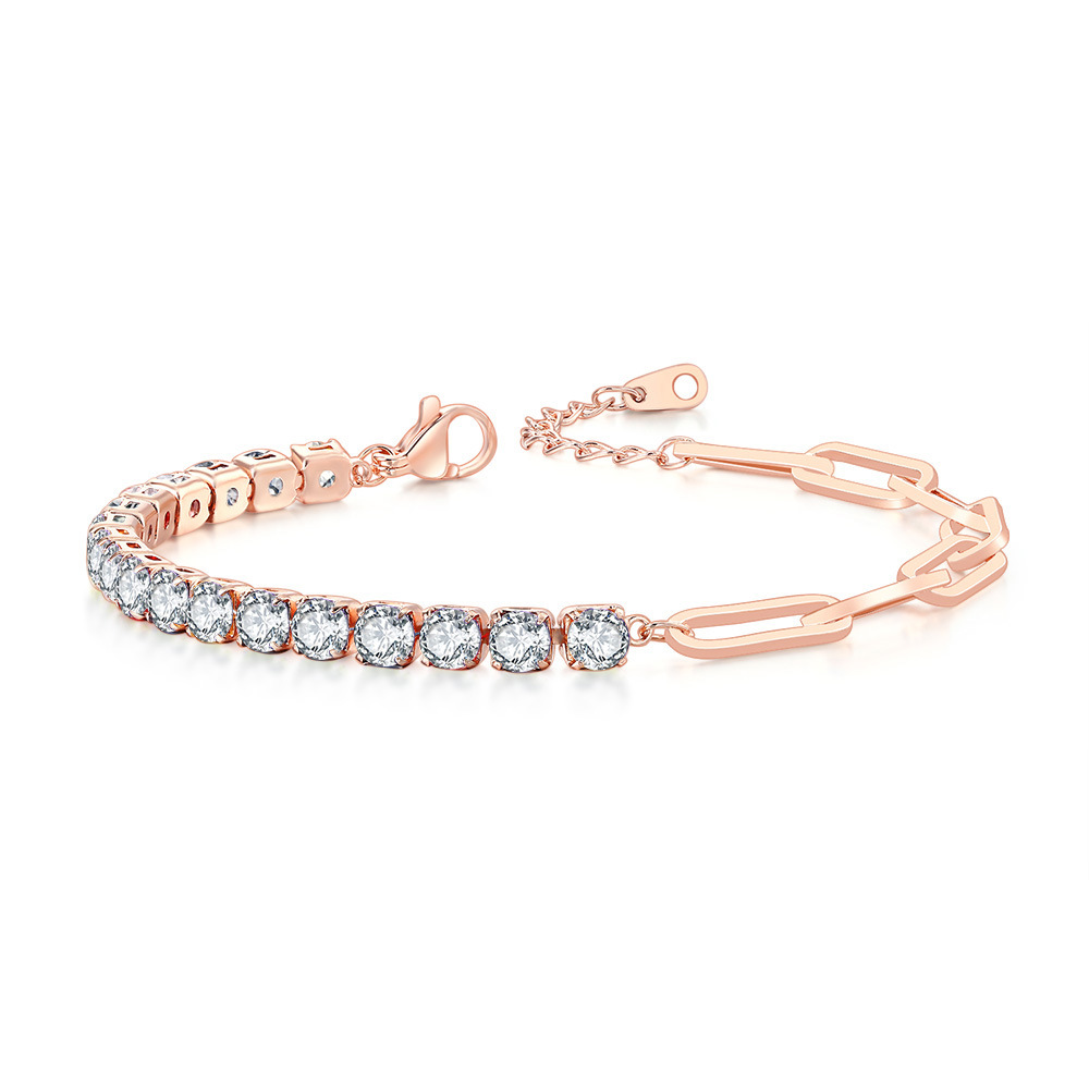 4mm rose gold white stone