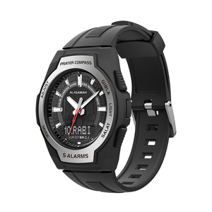 Popular Style Azan Watch for Muslim Prayers With Stainless Steel Strap Digital Movement Alarm <strong>Multi</strong> <strong>Functions</strong> Watches - Product Image 3