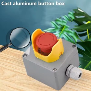 Arresto di emergenza interruttore a pulsante scatola di controllo ascensore con coperchio di protezione custodia impermeabile da 22mm montato - Product Image 6
