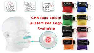 Harga grosir murah gantungan kunci masker <span class=keywords><strong>CPR</strong></span> pelindung wajah cetak Logo pasokan medis darurat dan pelatihan - Product Image 4