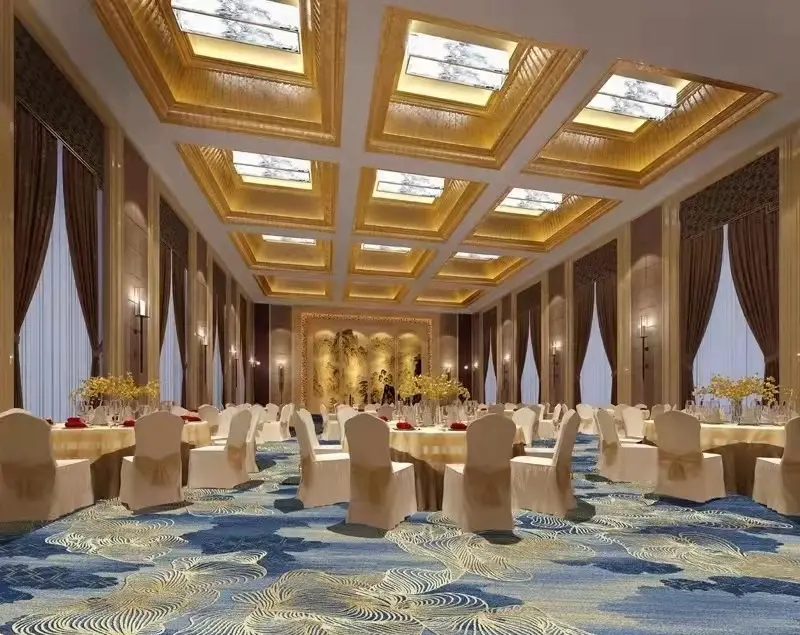 100% Nylon Printed Material Axminster Ball Carpets Luxury Hotel Flooring Printing Customized Design Hotel Room Carpet For 7 Star