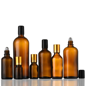 5ml 10ml 30ml 50ml 150ml 220ml琥珀色の透明な丸い香水ロールオンガラスボトルattar、エッセンシャルオイル用の金属ローラーボトル付き - Product Image 2