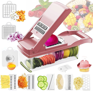 Çok fonksiyonlu 7 bıçakları sebze kesicisi Dicer dilimleme kesici çelik fransız Fry kesici gıda konteyner ile meyve için - Product Image 2