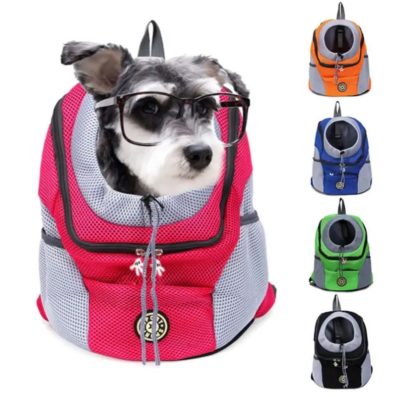 Mochila de malla frontal para perros y mascotas, bolso de viaje portátil con doble hombro, para exteriores, novedad