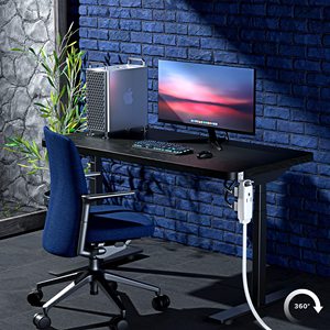 6 Ft 360 dönebilir düz fiş uzatma kablosu 16 AWG çok 3 çıkış 3 Prong topraklı güç kablosu uzatma - Product Image 6