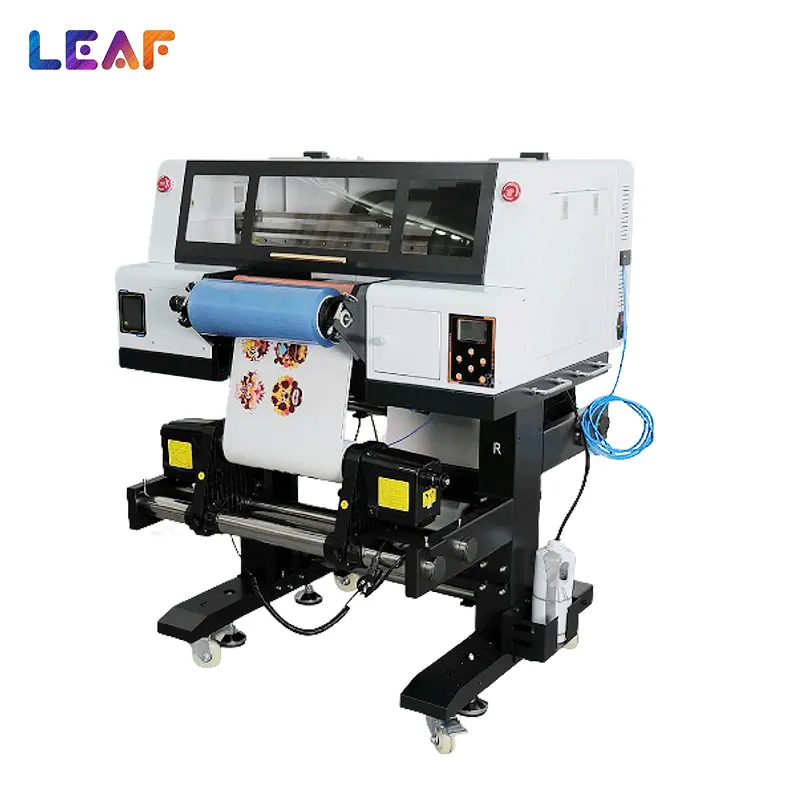 LEAF A3 30cm 롤 롤 AB 필름 스티커 UV DTF 프린터 XP600 헤드 라벨 라미네이터 올인원 인쇄 기계