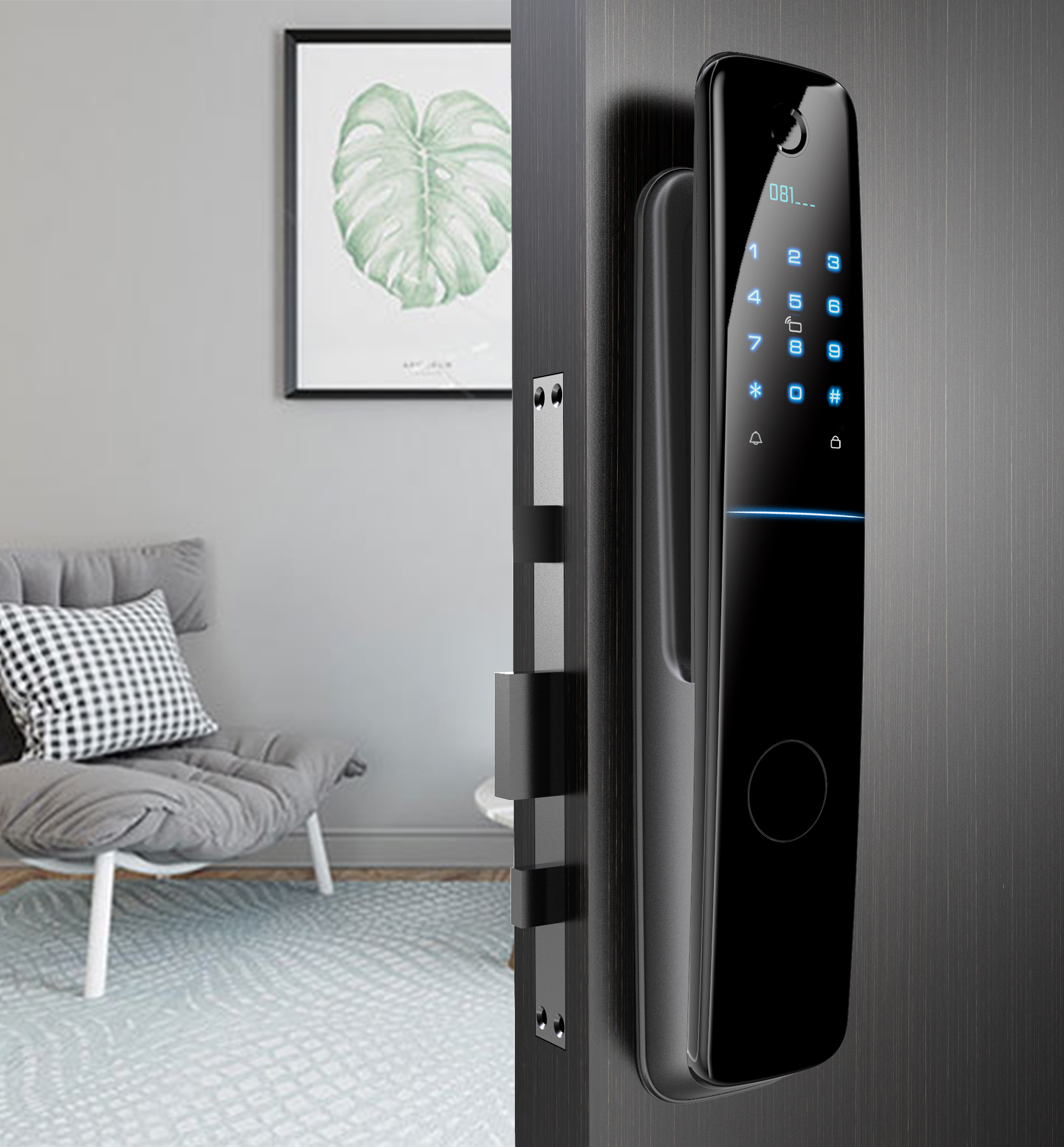 Automatic S922 Tuya APP Remote Control Doorlock Digital Fingerprint Electronic Password Key Card Smart Home Door Lock