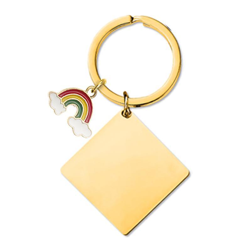 (oro) llavero arcoíris de 30*30 mm (montado)