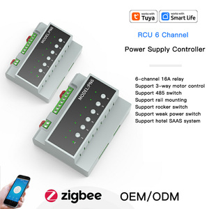 Tuya ZigBee 6チャンネル16Aスマートリレー電源コントローラWiFiスマート回路ブレーカーモジュールサポートホテルSAASシステム - Product Image 2
