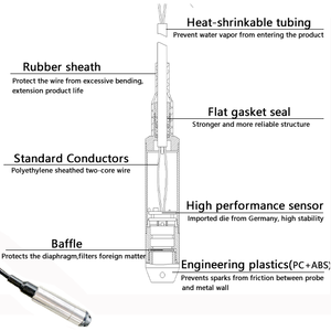WTsensor 4-20mA RS485 Modbus静液压液位传感器模拟燃油液位传感器液位变送器 - Product Image 3
