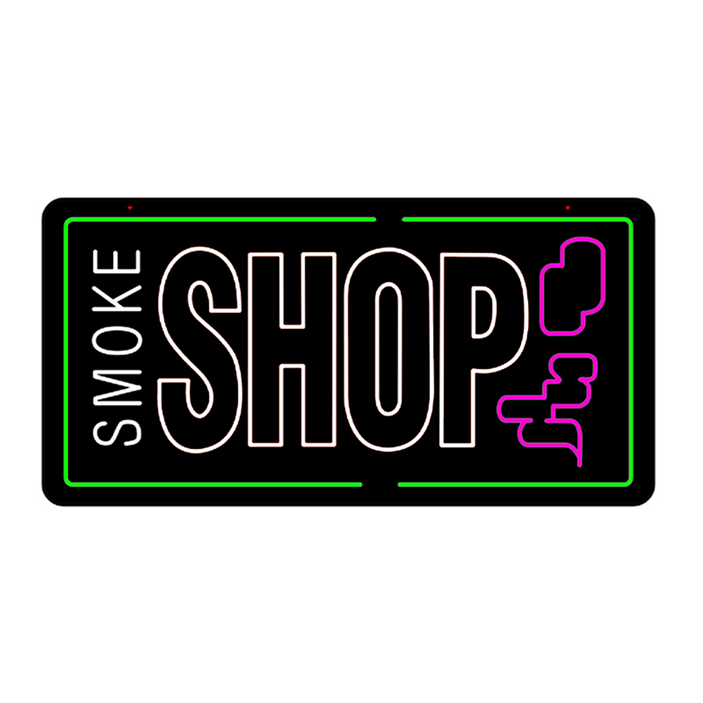 Letrero de neón para tienda de artículos para fumadores