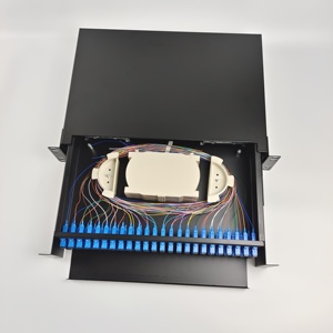 Caja de terminales de fibra montada en rack de 19 pulgadas, cajón deslizante 2u 36 48 96 144, panel de conexión de fibra óptica de tipo de dibujo de distribución de fibras - Product Image 5