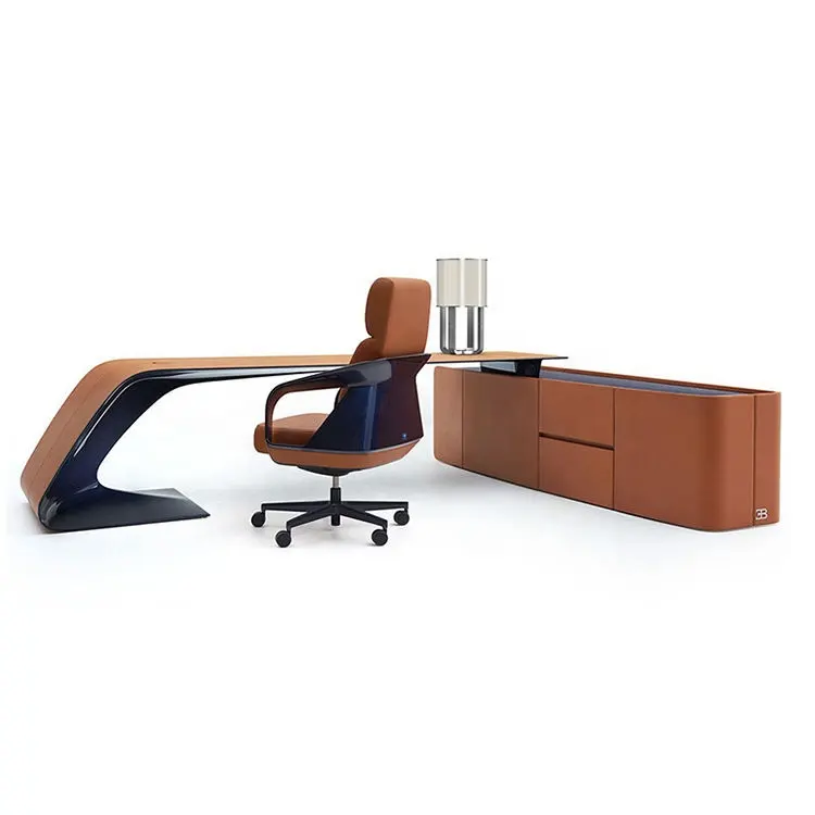 Escritorio de oficina para presidente en forma de L, escritorio de gerente moderno ejecutivo, muebles de oficina, escritorio de oficina ejecutivo de diseñador de lujo