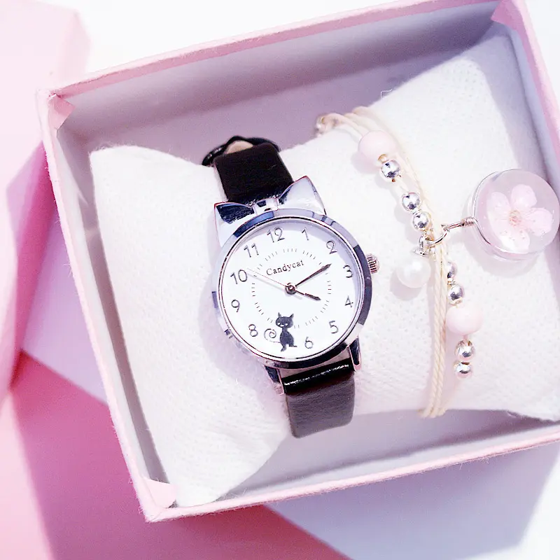 Relógio feminino de luxo, relógio de pulso de quartzo, liga de couro, conjunto antigo cd031