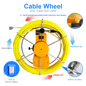 Wopson กล้องท่อระบายน้ำแบบมือถือขนาด IP68เมตร/ฟุตเคาน์เตอร์14มม. กล้องท่อระบายน้ำกล้องท่อตรวจสอบท่อระบายน้ำกล้องใต้ดิน - Product Image 4