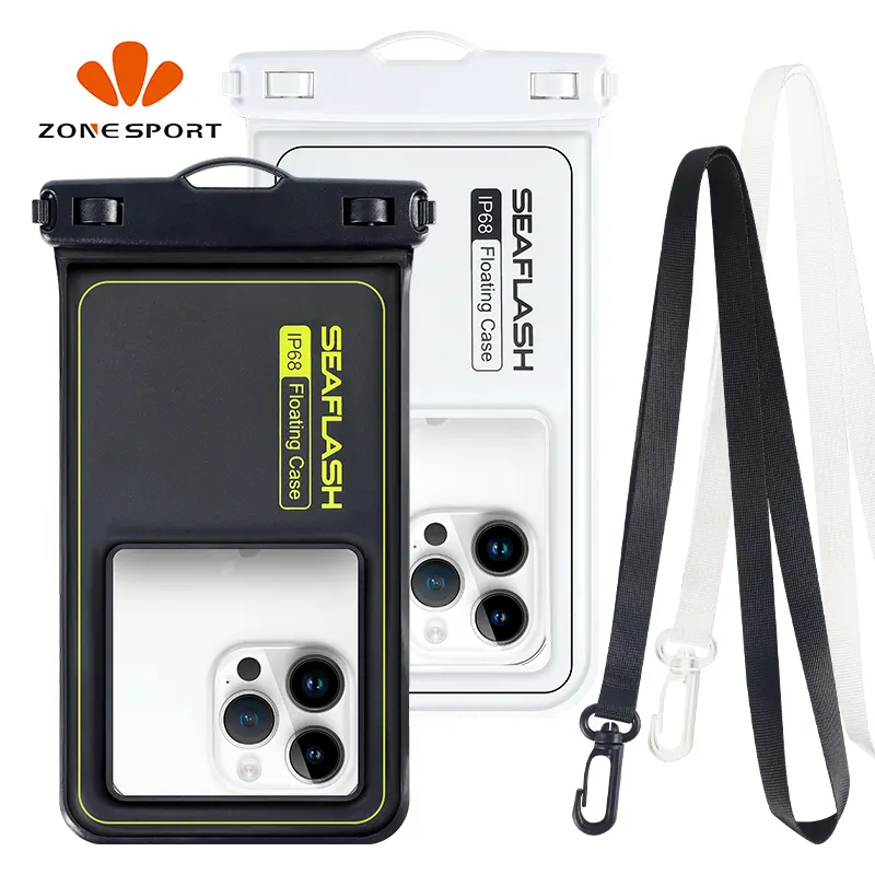 도매 6.8 인치 방수 부동 휴대 전화 파우치 야외 스포츠에 대 한 뜨거운 사용자 정의 Ipx8 방수 핸드폰 가방